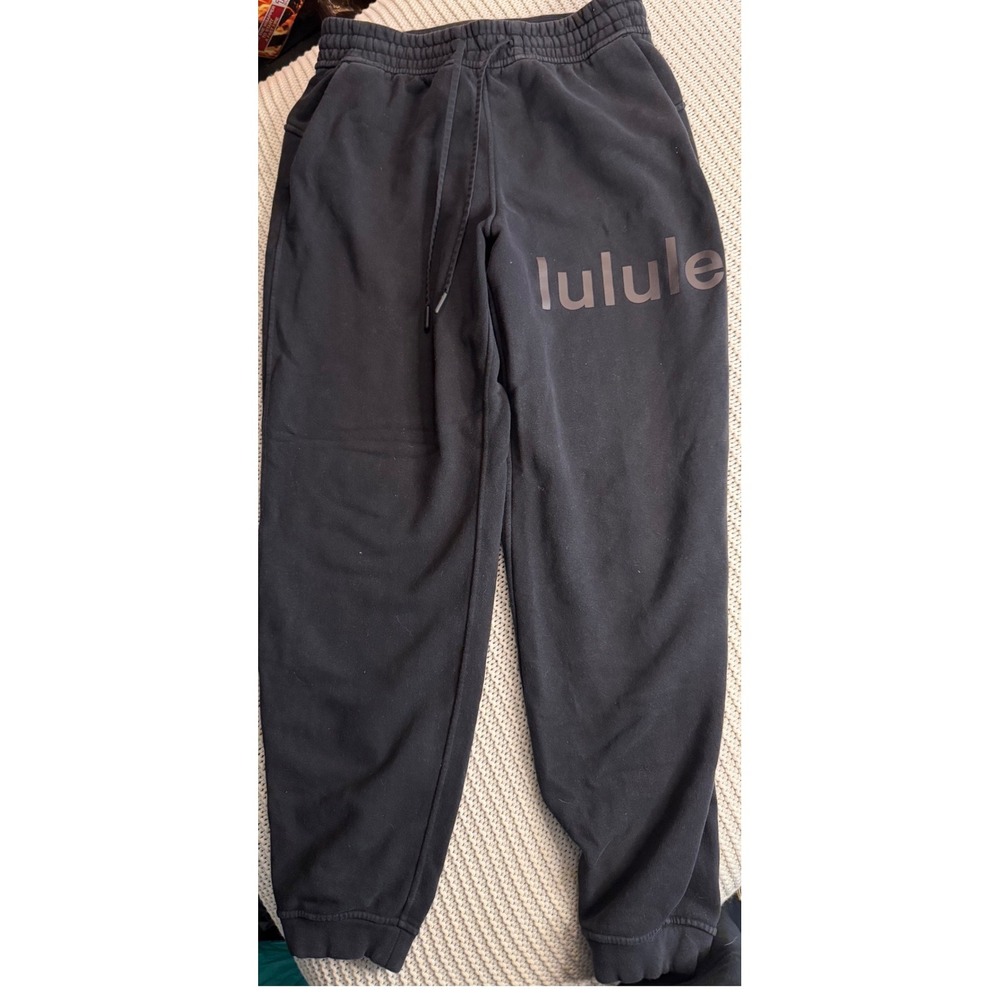 Lululemon Scuba High-Rise Jogger Black Graphic Logo Fleece Sweatpants LW5EBRS 8